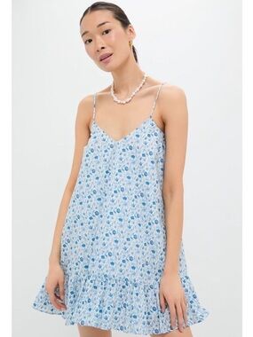 Tuckernuck Hyacinth House Blue and White Ditsy Floral Bayberry Mini Dress